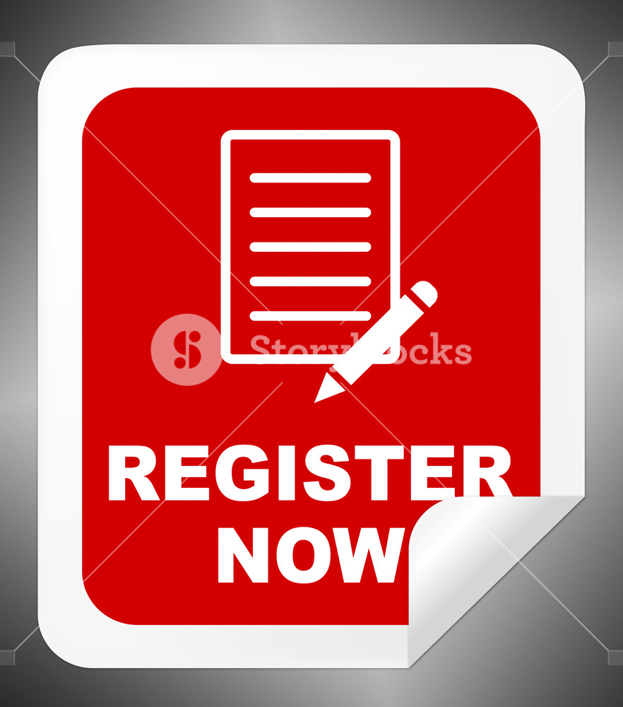 882x1000 Register Now Icon Represents To Sign Up Illustration Royalty