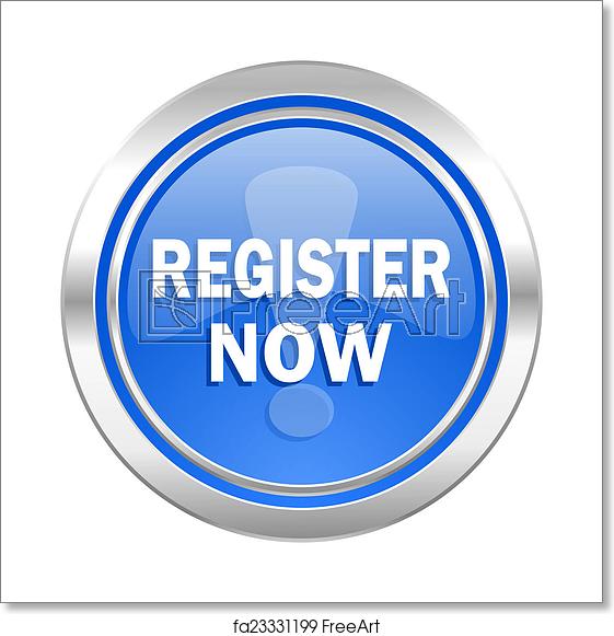 561x581 Free Art Print Of Register Now Icon, Blue Button Freeart