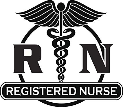 425x368 Simple Black And White Registered Nurse Rn Caduceus