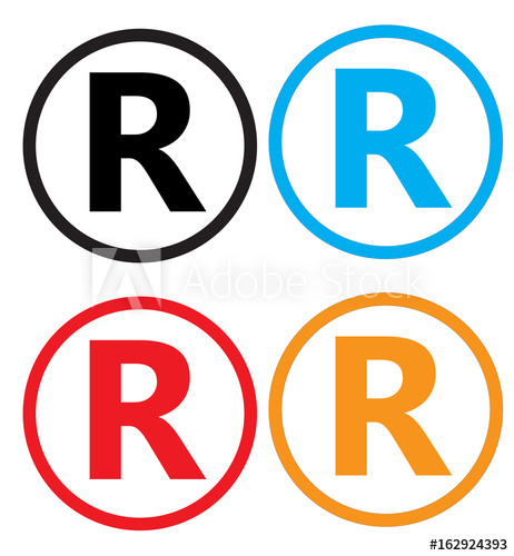 462x500 Set Registered Trademark Icon On White Background Registered