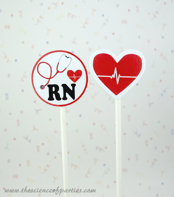 Rn Cupcake Toppers Ekg, Registered Nurse, Heartbeat Hors D 570x647 Rn Cupcake Toppers Ekg, Registered Nurse, Heartbeat Hors D