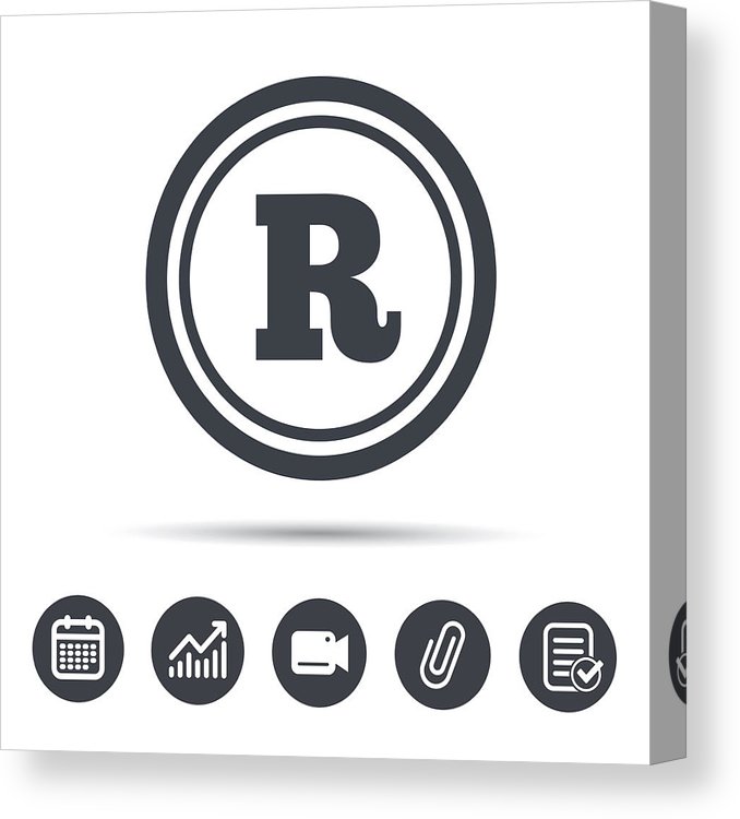 678x750 Registered Trademark Icon Intellectual Work Canvas Print