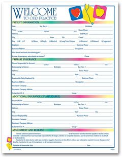 240x307 One Sided Medical Icon Design Registration Form Size X