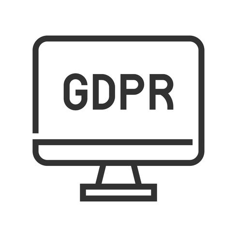 490x490 Gdpr General Data Protection Regulation Icon, Line Style Vector
