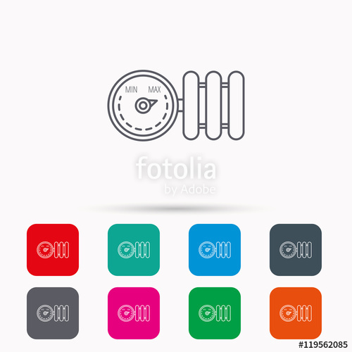 500x500 Radiator With Regulator Icon Heater Sign Stock Image