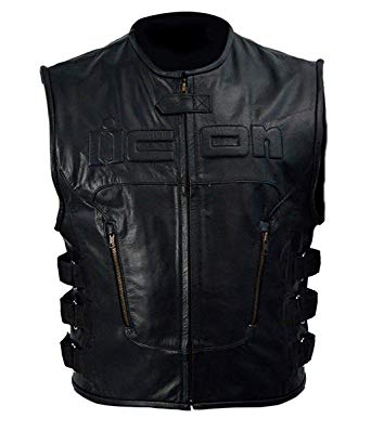 342x399 Skull Regulator Icon Biker Black Leather Vest