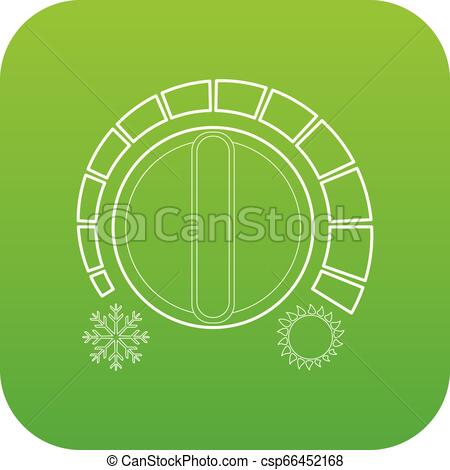 450x470 Cold Heat Regulator Icon Green Vector Isolated On White Background