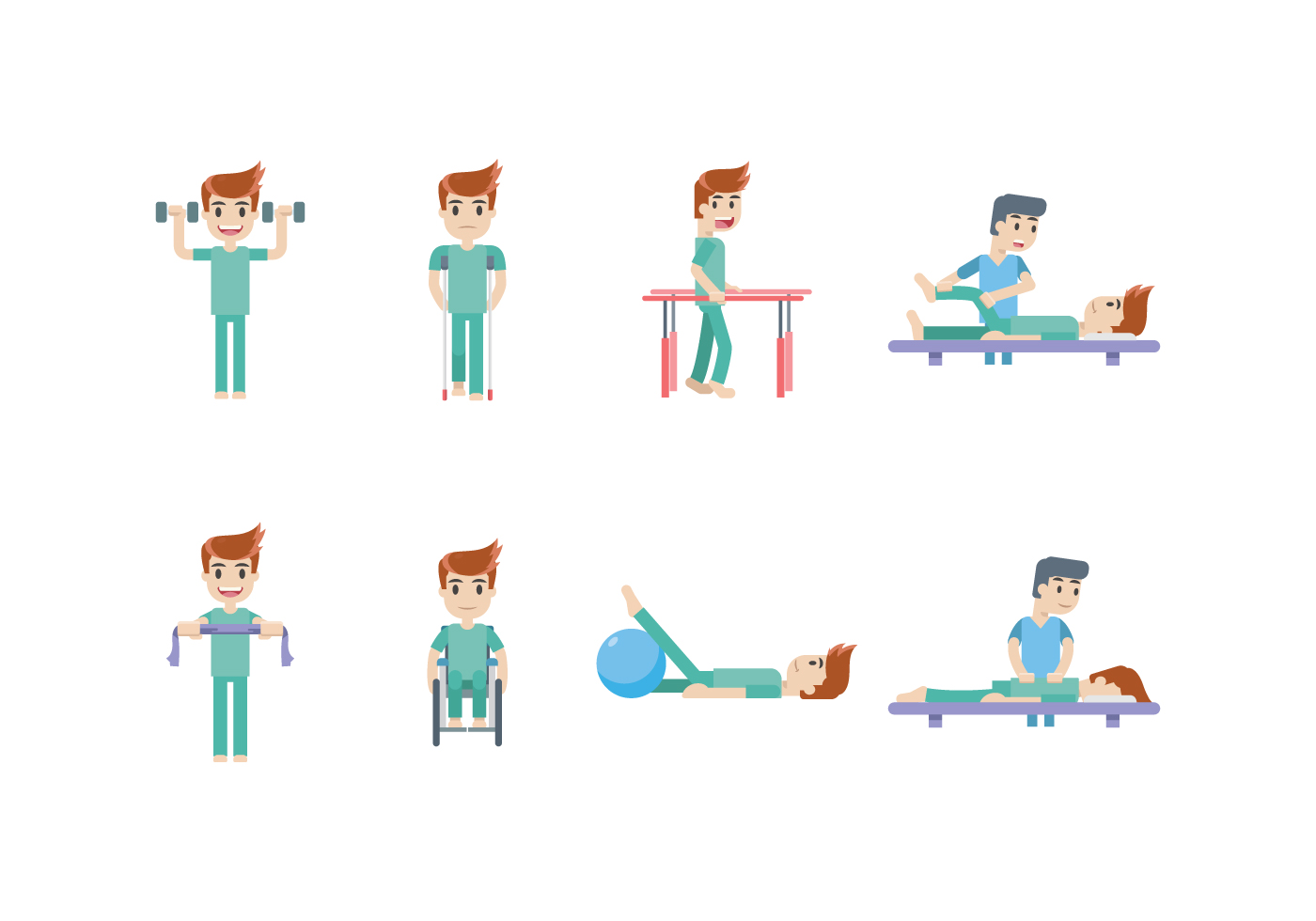 1400x980 Physiotherapy And Rehabilitation Icon Set