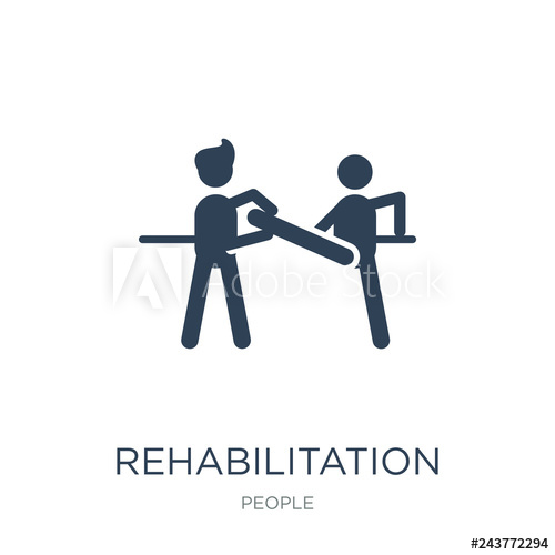 500x500 Rehabilitation Icon Vector On White Background, Rehabilitation