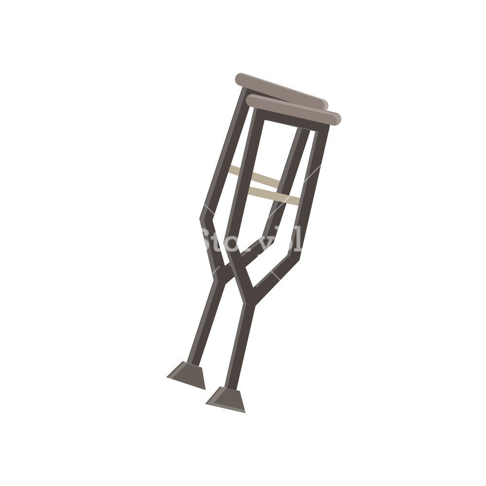 1000x1000 Crutches Icon Vector Illustration Of Pair Wooden Medical Walking