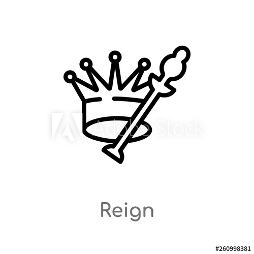 500x500 Outline Reign Vector Icon Isolated Black Simple Line Element