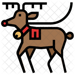 256x256 Reindeer Icon Of Colored Outline Style