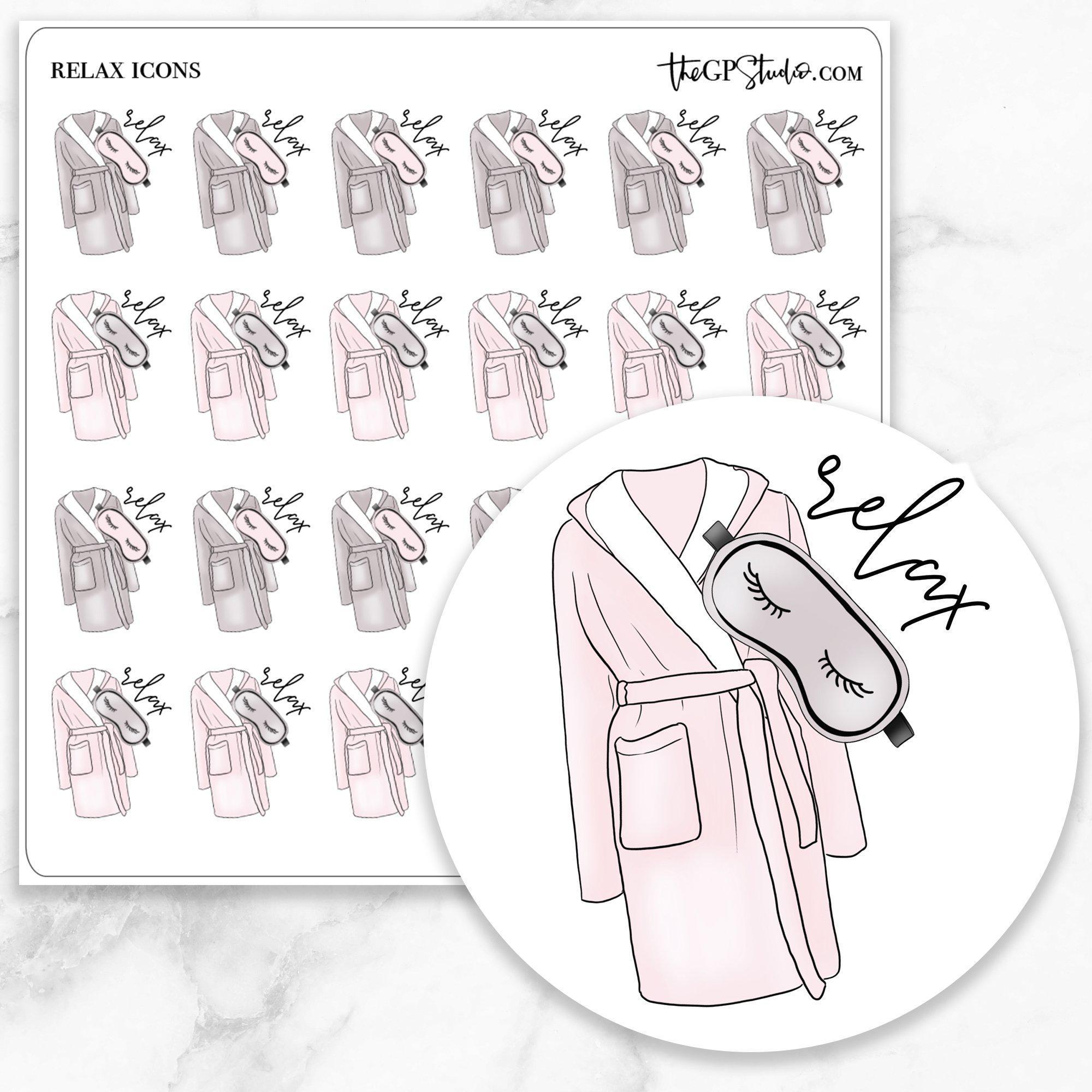 2000x2000 Relax Icon Planner Stickers
