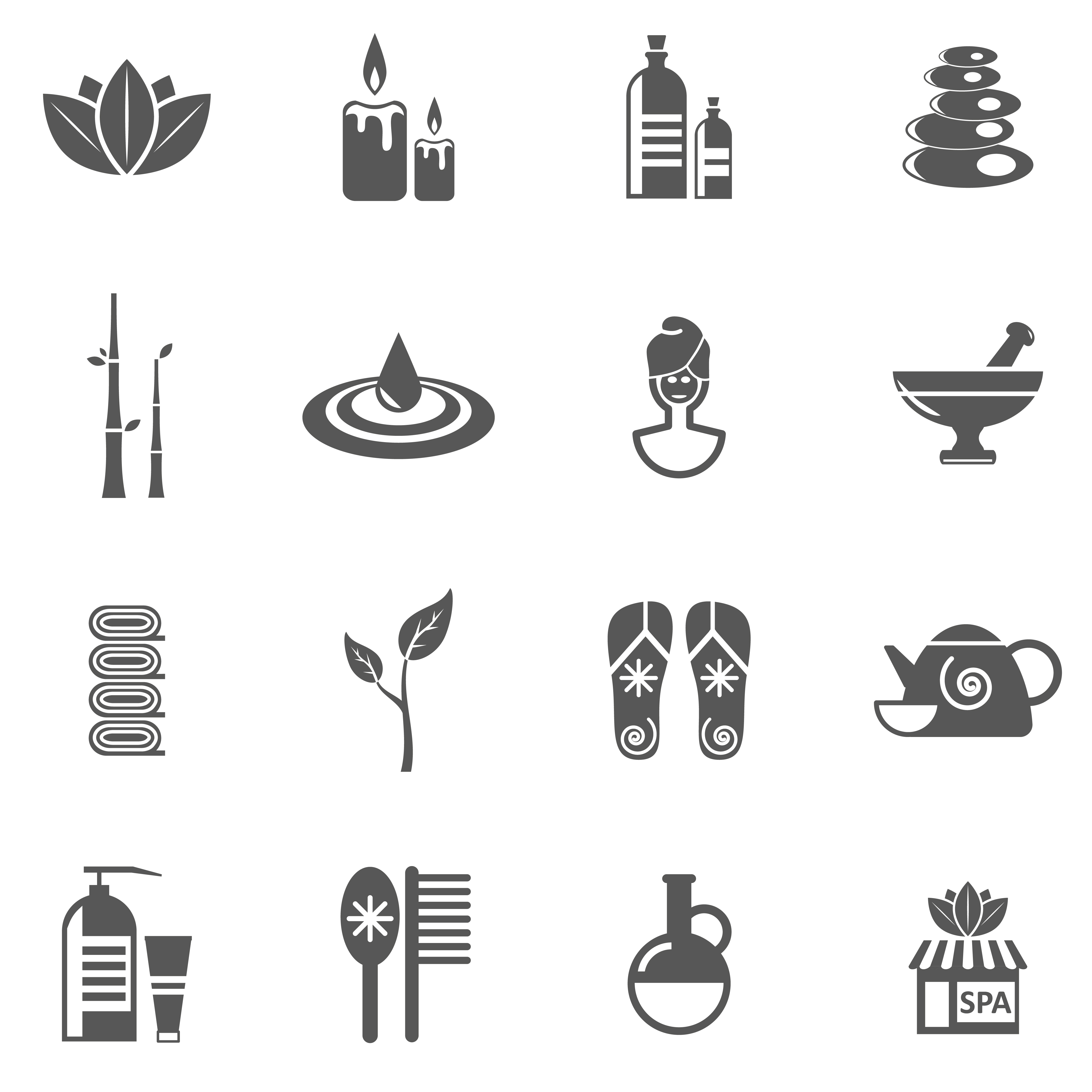 4500x4500 Spa And Relax Icons Set