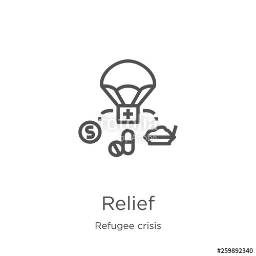 Relief Icon Vector From Refugee Crisis Collection Thin Line 500x500 Relief Icon Vector From Refugee Crisis Collection Thin Line