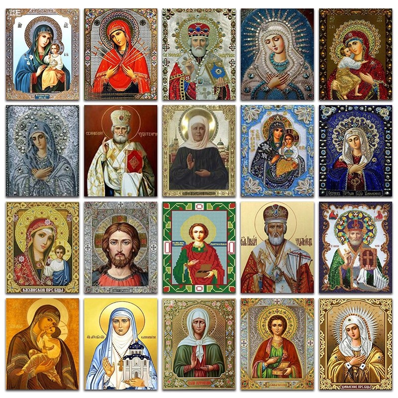 800x800 Diamond Mosaic Diy Diamond Painting Cross Stitch Religious Icon