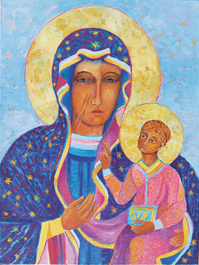 770x1025 Our Lady Of Czestochowa Poland Modern Religious Icon Painting