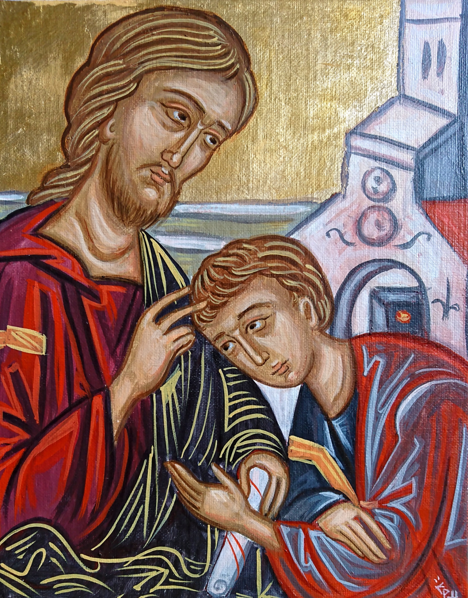 1600x2043 The Beloved Disciple Hand Painted Religious Icon Of Jesus