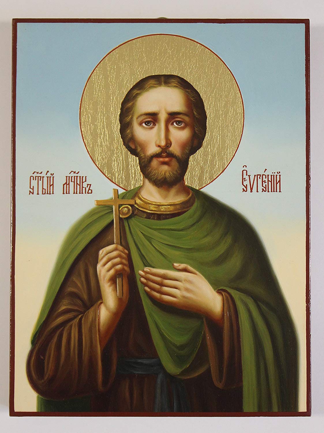 1123x1500 Saint Eugene Icon, Handpainted Icon, Russian Orthodox