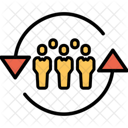 256x256 Employee Relocation Icon Of Colored Outline Style