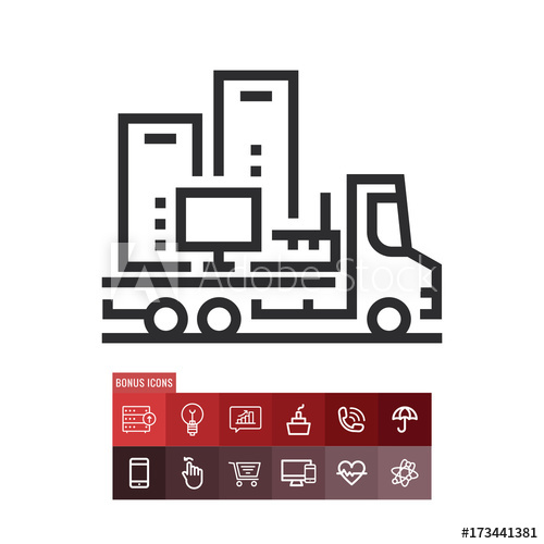 500x500 Cargo Carrying Icon, Relocation Symbol Modern, Simple Flat Vector