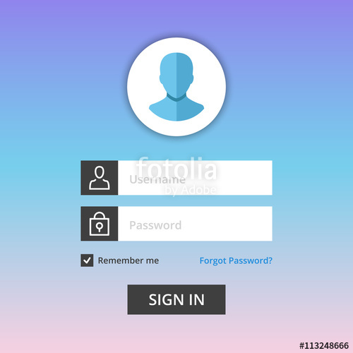 500x500 Vector Login Form Template User Login Form With Username
