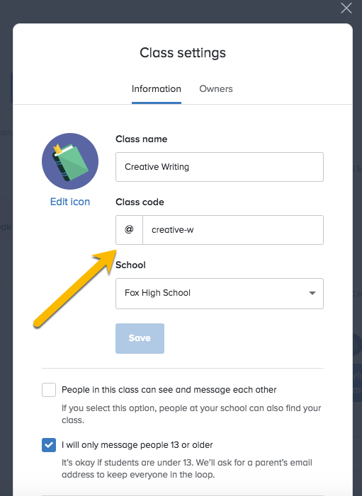 Change Your Class Code Help Center 511x701 Change Your Class Code Help Center