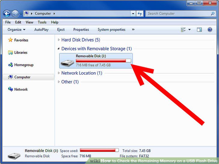 728x545 How To Check The Remaining Memory On A Usb Flash Drive Steps