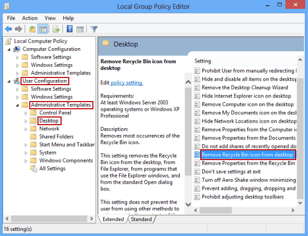 600x460 Remove Recycle Bin From Desktop On Windows