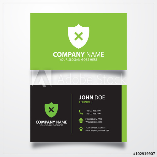 500x500 Shield Remove Icon Business Card Template