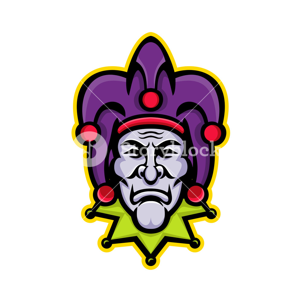 1000x1000 Mascot Icon Illustration Of Head Of A Jester, Court Jester
