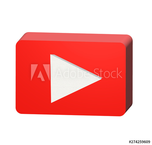 500x476 Red Play Button Icon On White Background Render Of Play