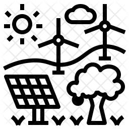 256x256 Renewable Energy Icon Of Line Style