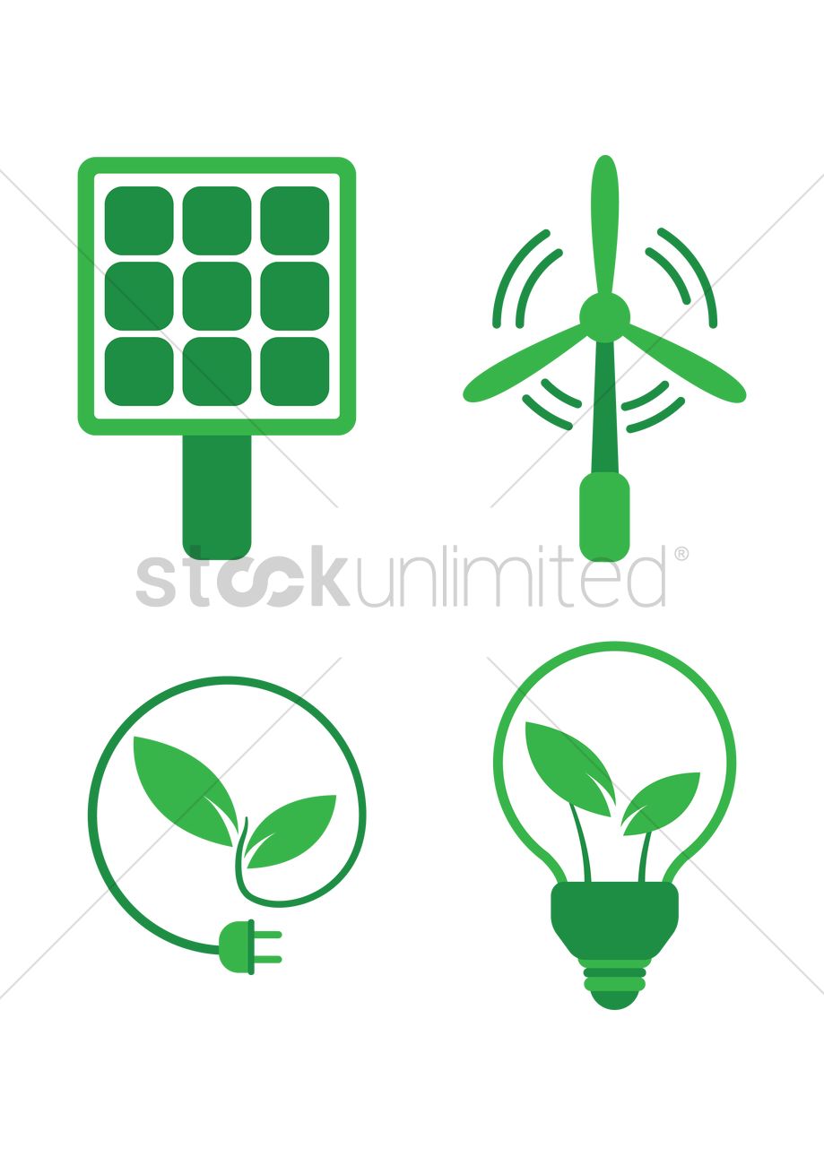 919x1300 Renewable Energy Icons Set Vector Image