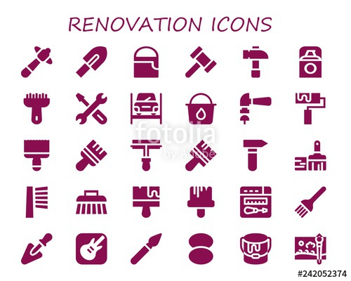 500x400 Renovation Icon Set Stock Image And Royalty Free Vector