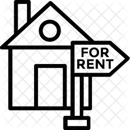 256x256 House For Rent Icon Of Line Style