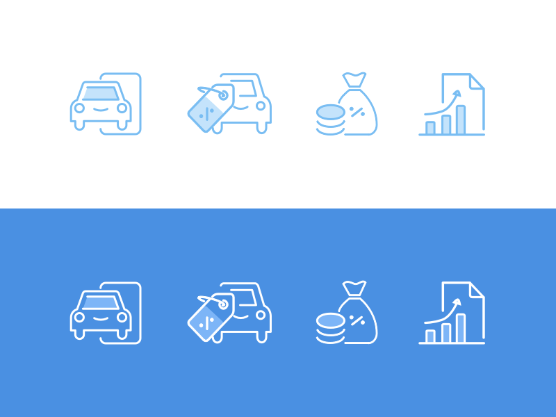 800x600 Rent Car Icons Set