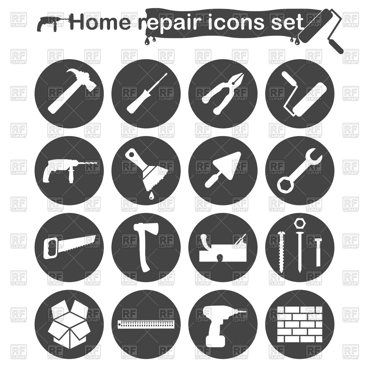 1200x1200 Home Repair And Renovation Icons Set Vector Image Of Icons