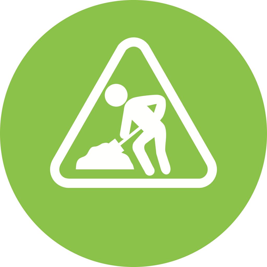 1024x1024 Work In Progress Sign Board Flat Round Icon