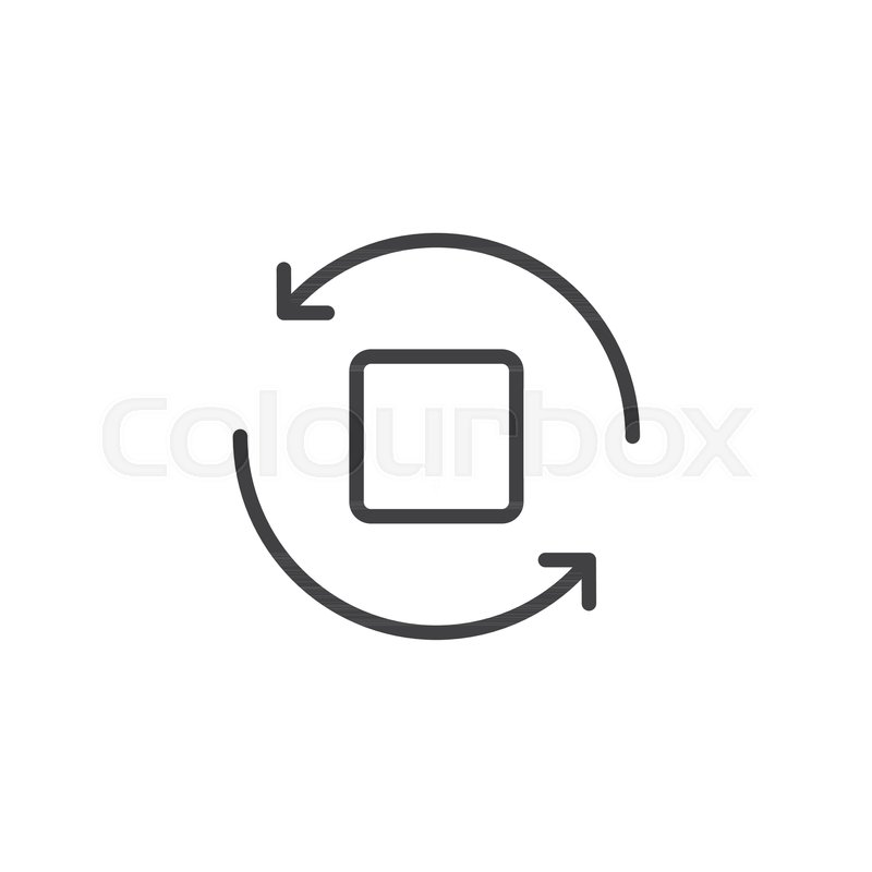 800x800 Replay Button Outline Icon Linear Stock Vector Colourbox