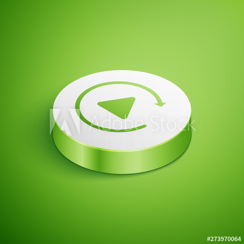 500x500 Isometric Video Play Button Like Simple Replay Icon Isolated
