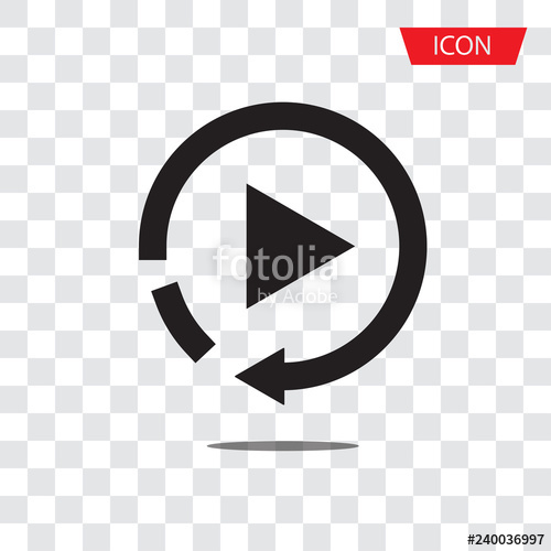 500x500 Replay Icon Vector In Trendy Flat Style Isolated On Grey