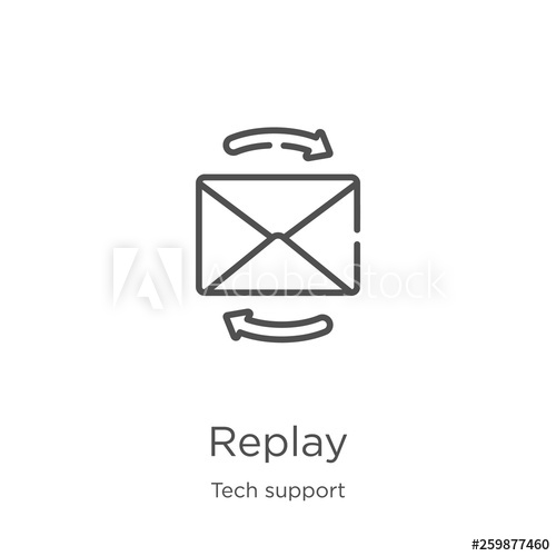 500x500 Replay Icon Vector From Tech Support Collection Thin Line Replay