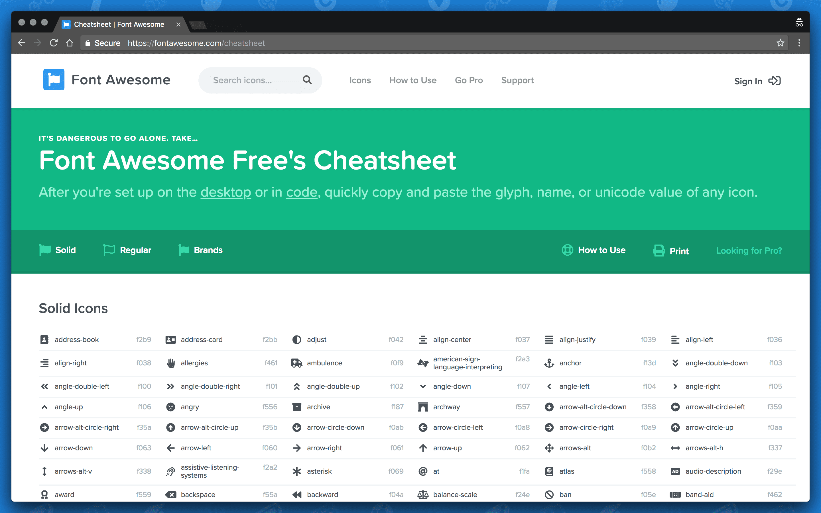 2880x1800 The Icon Cheatsheet Font Awesome
