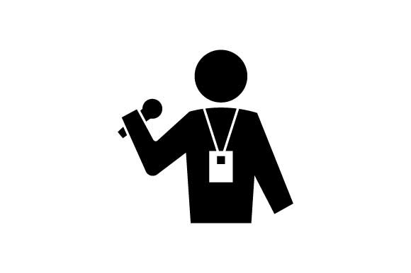 580x386 Reporter, Journalist Black Icon Vector Graphic