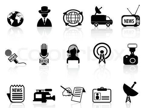 480x360 Vector Of 'news Reporter Icons Set' On Colourbox Fws Ui Art