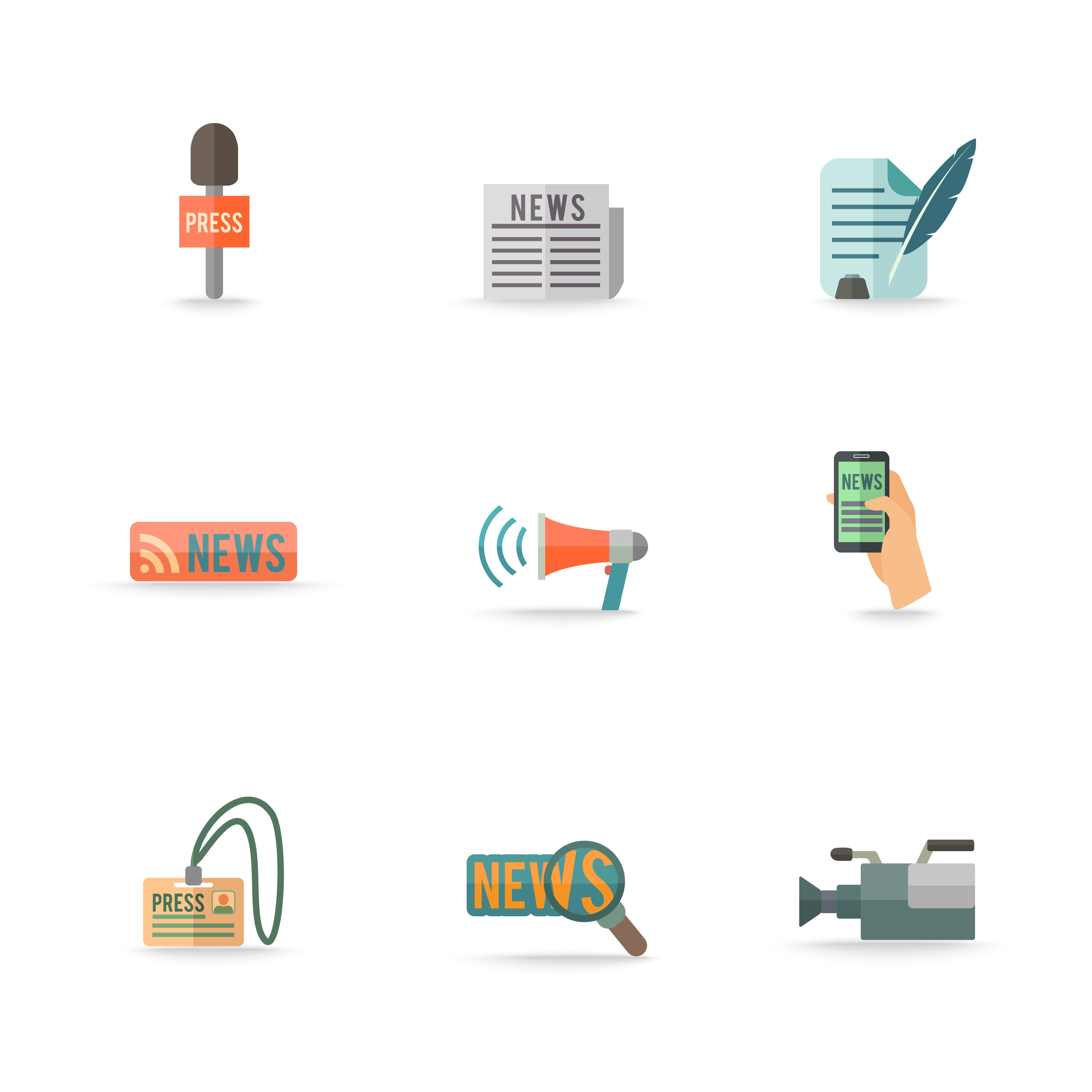 4500x4500 Journalist Reporter Icons Set