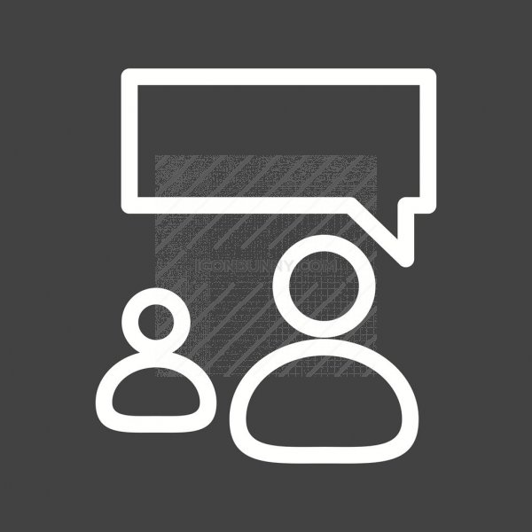 600x600 One Person Talking Line Inverted Icon