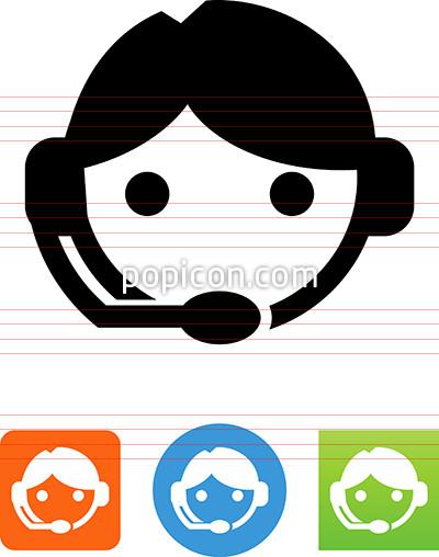 400x508 Customer Service Agent With Headset Icon
