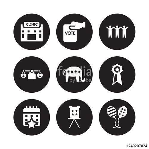 500x500 Vector Icon Set Health Clinic, Hand Holding Vote Paper